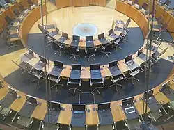 Semicircular Siambr in the Senedd (Welsh Parliament)