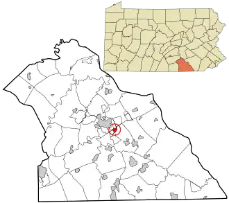 Location in York County and the state of Pennsylvania.