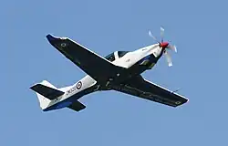 A Grob Prefect T1 trainer aircraft of the type based at RAF Cranwell.