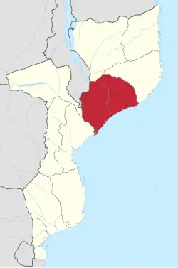Location of Zambezia in Mozambique