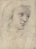 Cabeza de Musa por Rafael Sanzio, c. 1490.