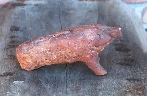 Réplica de una alcancía alemana del siglo XIV (ca. 1300). Museo Ruhlsdorf.