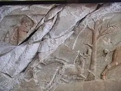 Escena de caza del gamo (detalle).