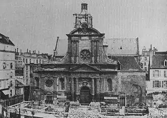 La iglesia antes de su restauración en 1861, compárese la fachada con la anterior.