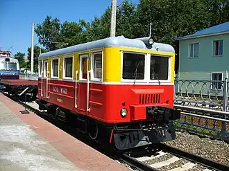 Coche automotor soviético AS1A en el Museo del Ferrocarril de Moscú