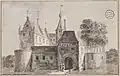 El castillo Strijen según una estampa de hacia 1730