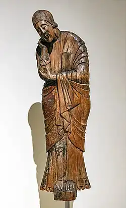 Estatua original de san Juan Bautista en el Museo Nacional de Arte de Cataluña