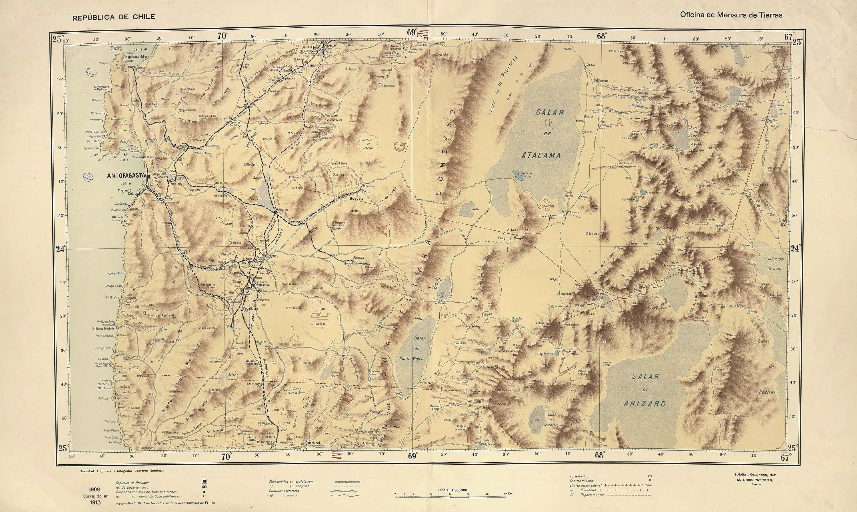 El salar Mar Muerto en los Mapas Provinciales Atlas Centenario.