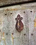 Detalle de picaporte en la puerta de una construcción tradicional (vernacular) en Vallanca (Valencia), año 2005.