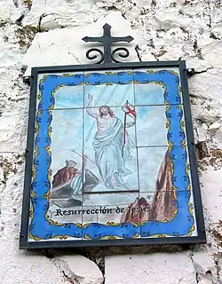 Detalle de plafón correspondiente a la Estación XV del Viacrucis de Vallanca (Valencia): Resurrección de Jesús.