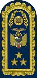 Divisa de teniente general de la Fuerza Aérea Ecuatoriana.