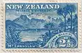 Sello neozelandés de 1898 en el que aparece una errata en el nombre del lago: "Lake Wakitipu". Se corrigió en posteriores impresiones.