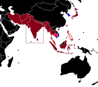 Clasificados No clasificaron Abandonaron el torneo No participaron No pertenecen a la AFC