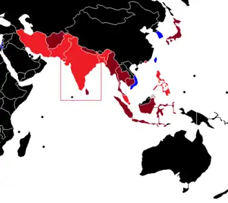Clasificado No clasificó Abandonó el torneo No participó No pertenece a la AFC
