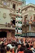 Primer quatre de vuit carregat de los Castellers de Vilafranca, 12/10/1969
