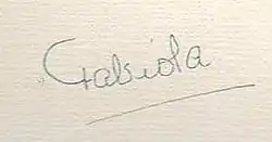 Firma de Fabiola de Mora y Aragón