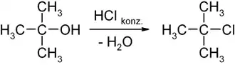 Synthese von 2-Chlor-2-methylpropan
