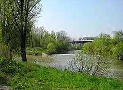 Confluencia del Óder (izqda.) y el Opava (dcha.) en Ostrava