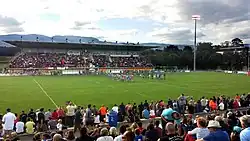 El estadio Colovray de Nyon donde habían de jugarse las semifinales y la final
