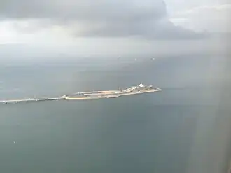 La isla artificial en mayo de 2018