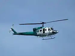 Helicóptero "Halcón" de la policía sobrevolando El Rodadero, en Santa Marta