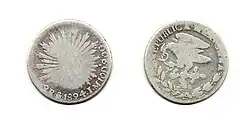 Escudo en moneda de 1824, República Federal.