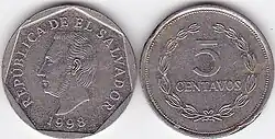 5 centavos de colón salvadoreño