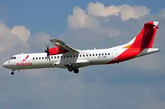ATR 72-600 con matrícula TG-TRF de Avianca Guatemala