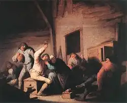 Adriaen van Ostade (hacia 1635), Campesinos en la taberna.