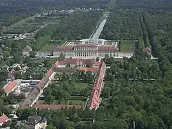 Vista aérea del Palacio de Schleissheim.