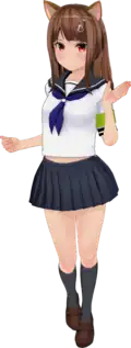 Ai-chan, es una chica con apariencia de gato. Tiene orejas de gato y lleva un uniforme de colegiala