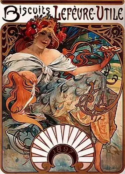 Biscuits Lefèvre-Utile (1896), litografía de Alfons Mucha.