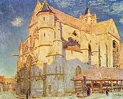 Alfred Sisley : Iglesia de Moret , 61x82 cm.,1893