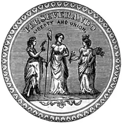 Reverso del Sello Estatal de Virginia (1879)