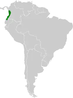 Distribución geográfica de la amazilia del Chocó