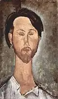 Modigliani, Retrato de Léopold Zborowski, óleo, 1918. Colección privada, París.[80]​