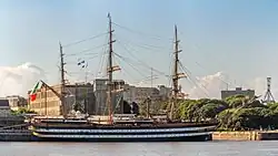 El Amerigo Vespucci A 5312, en su visita a la Argentina, marzo 2024.
