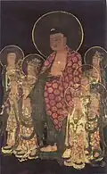 Amitabha con ocho grandes bodhisattvas (siglo XIV)