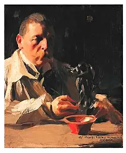 Autorretrato con fauno y ninfa, 1920.