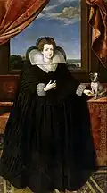 Ana de Austria en luto de la corte francesa por la muerte de su padre. (c.1621)