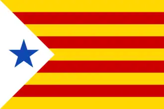 Estelada con estrella azul (usada en algunas manifestaciones estudiantiles de los años 1960)