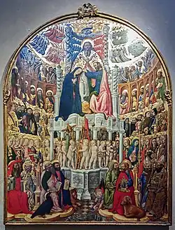 Antonio Vivarini y Giovanni d'Alemagna, Coronación de la Virgen (1444, San Pantaleone, Venecia)