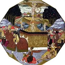 El triunfo del amor , doce caras de Apollonio di Giovanni di Tommaso y Marco del Buono, c. 1453-1455 ( The National Gallery, Londres.))