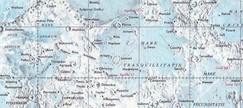 Localización de Arago (centro de la imagen)