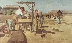 Trabajadores de la fábrica de ladrillos de Ruimzicht, de Anthon van Rappard, 1885.