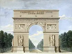 2 de abril de 1810: El Arco de Triunfo de madera construido con motivo de la entrada en París de Napoleón y María Luisa