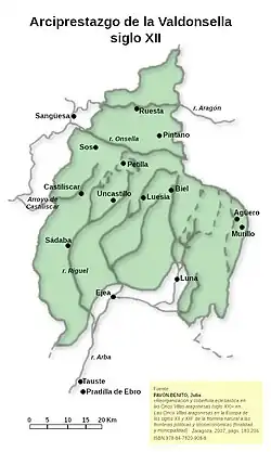 Arciprestazgo de la Valdonsella (siglo XII)