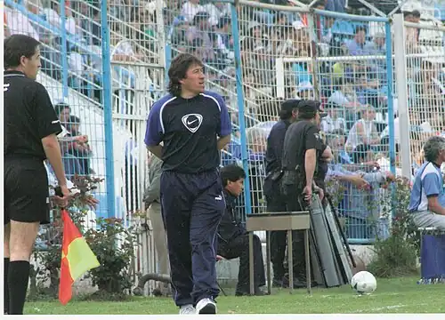 Dirigiendo al primer equipo de Club Atlético Tucumán.