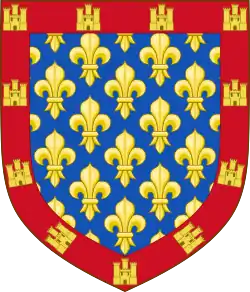 Escudo de armas de Carlos de Anjou hasta 1246.