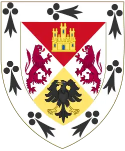 Escudo de armas de Juan Téllez de Castilla, hijo de Tello de Castilla y nieto del rey Alfonso XI de Castilla.